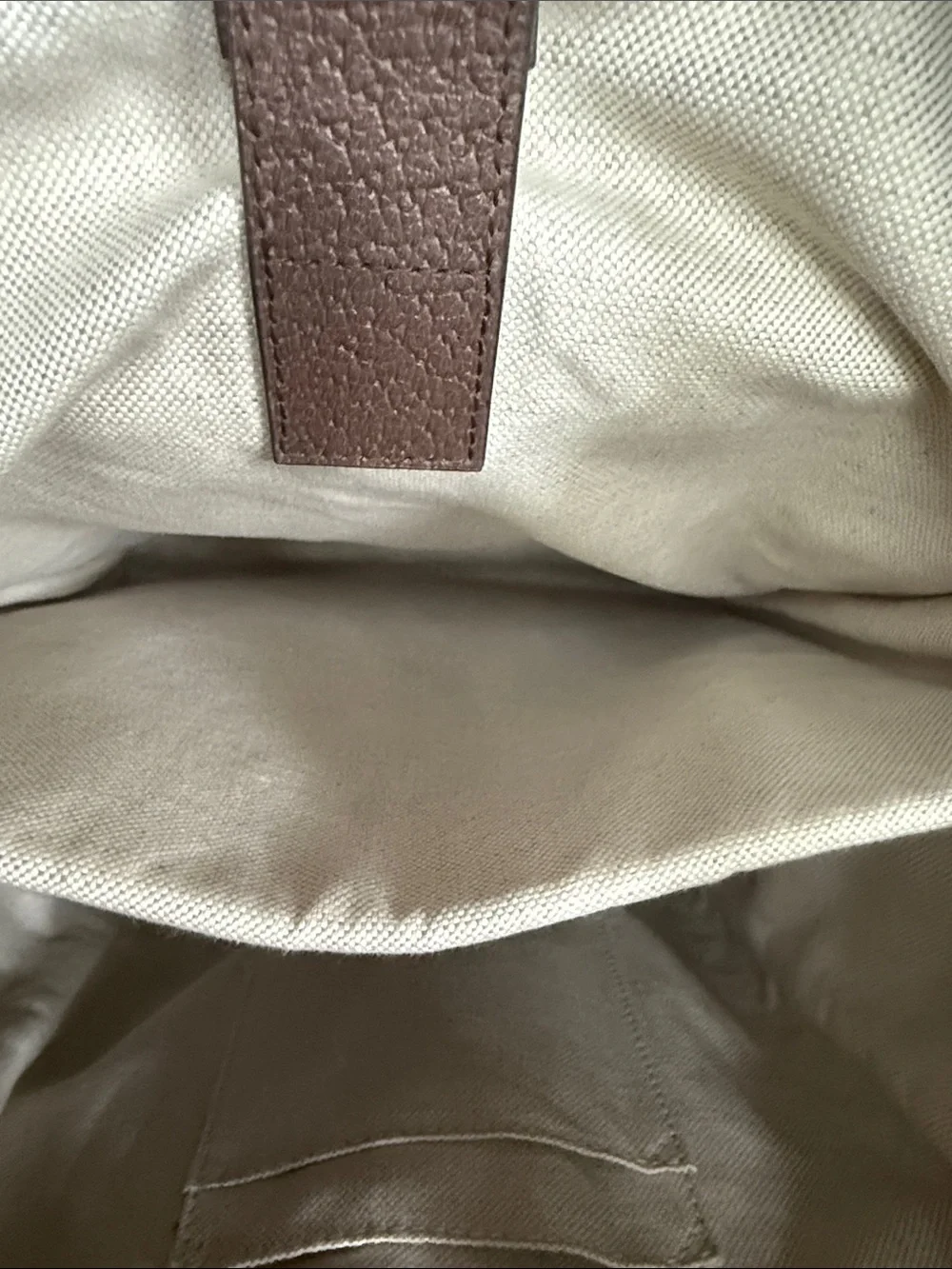 Gucci Brown GG Canvas Backpack with Sherry Line Green and Red